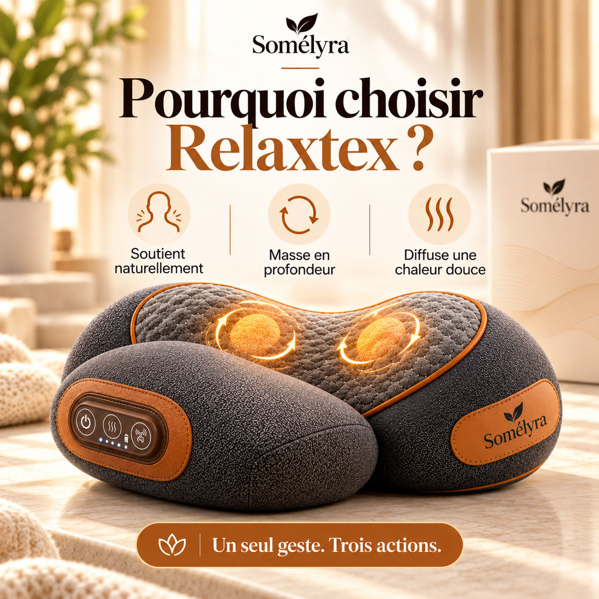 Relaxtex - Oreiller massant (3 en 1)
